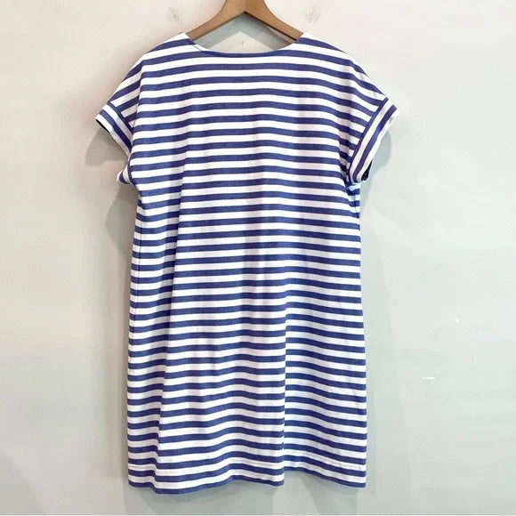 Short Sleeve Striped Shirt Dress