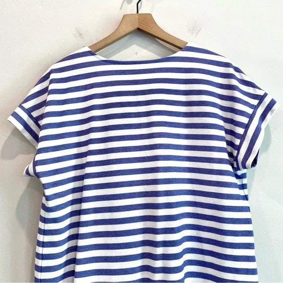 Short Sleeve Striped Shirt Dress