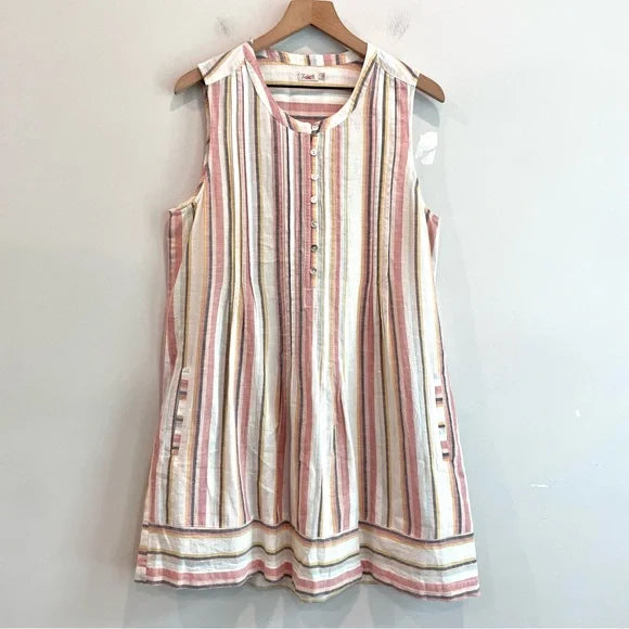 Striped Pintuck Dress