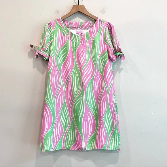 Silk Leaf Pattern Dress