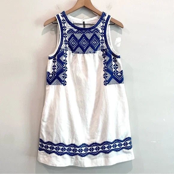 Geometric Embroidered Shift Dress