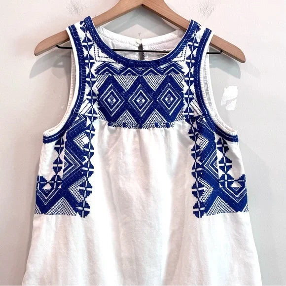 Geometric Embroidered Shift Dress