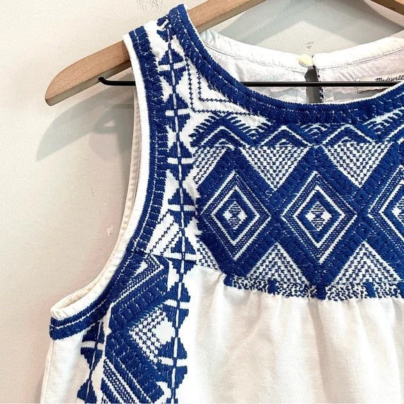 Geometric Embroidered Shift Dress