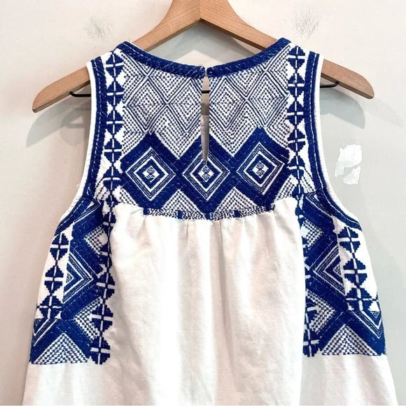 Geometric Embroidered Shift Dress