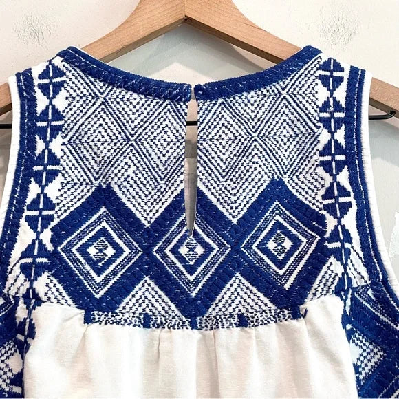 Geometric Embroidered Shift Dress