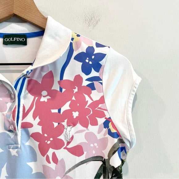 Floral Bird Golf Polo