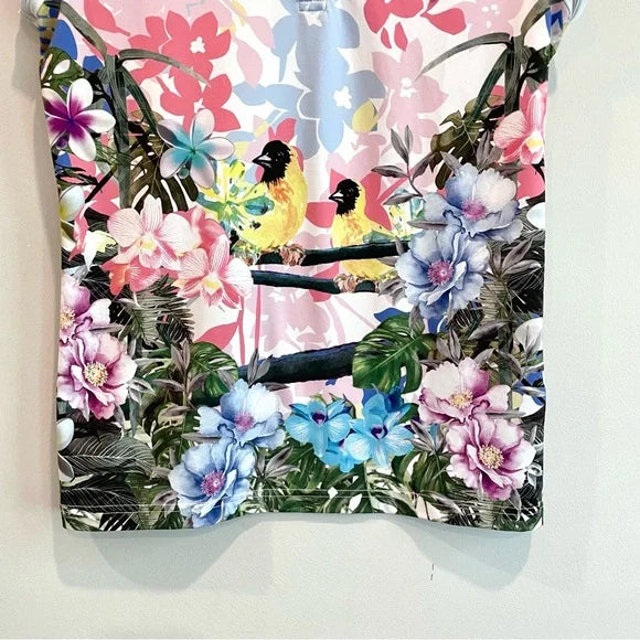 Floral Bird Golf Polo