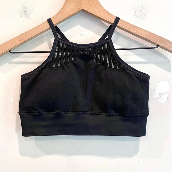 Mesh Cross Back Strap Sports Bra