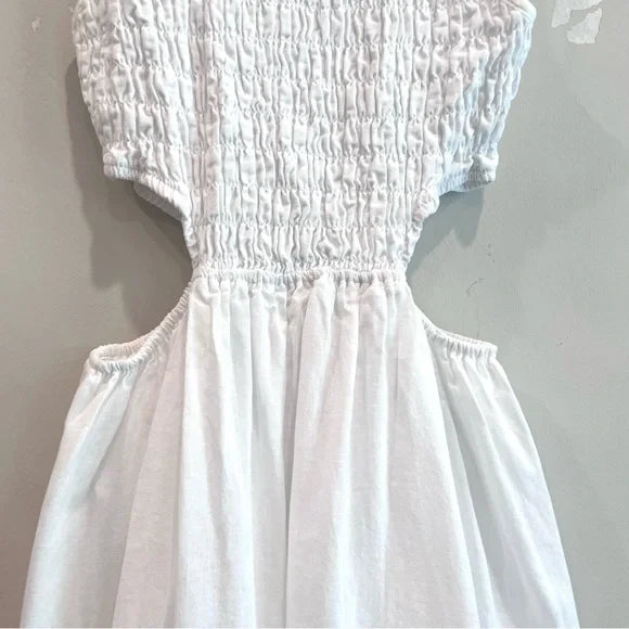 Smocked Cut Out Waist Dress