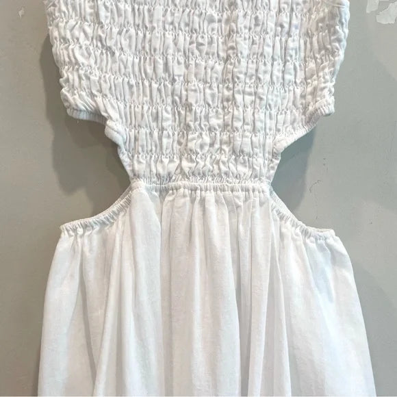 Smocked Cut Out Waist Dress