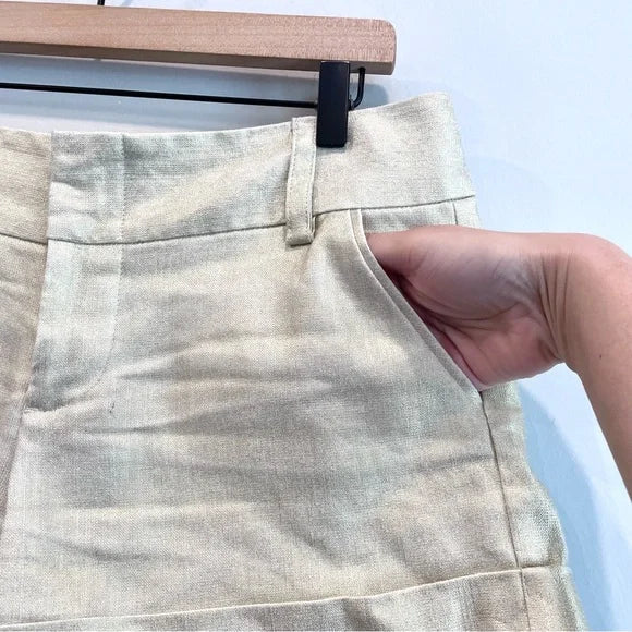 Metallic Linen Blend Shorts