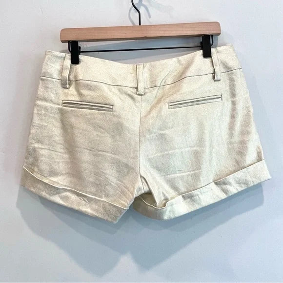 Metallic Linen Blend Shorts