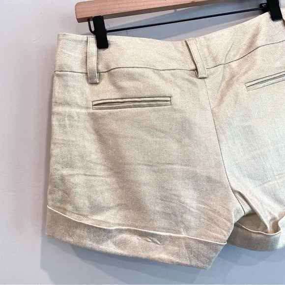 Metallic Linen Blend Shorts