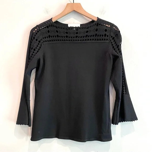 Bell Sleeve Neck Cut Out Sweater