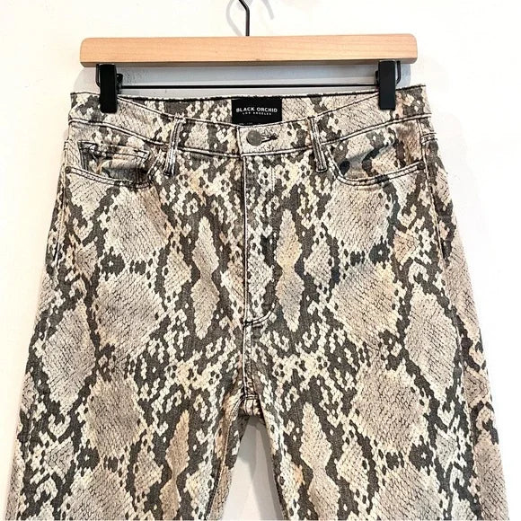 Python Snakeskin Skinny Jeans