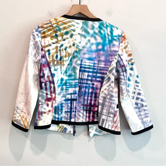 Abstract Zip Front Blazer