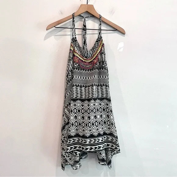 Geometric Beaded Swing Tank Top