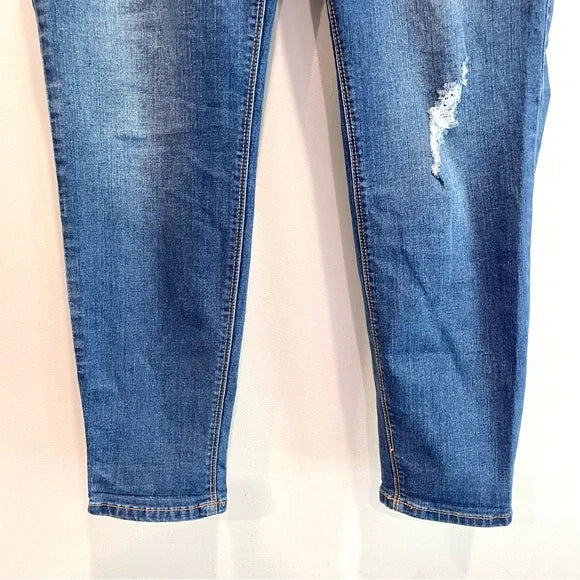 Distressed Slim Straight Jeans