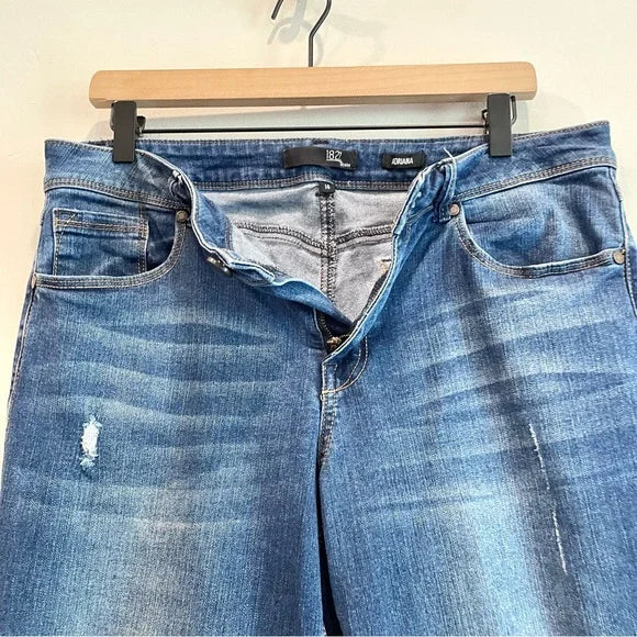 Distressed Slim Straight Jeans