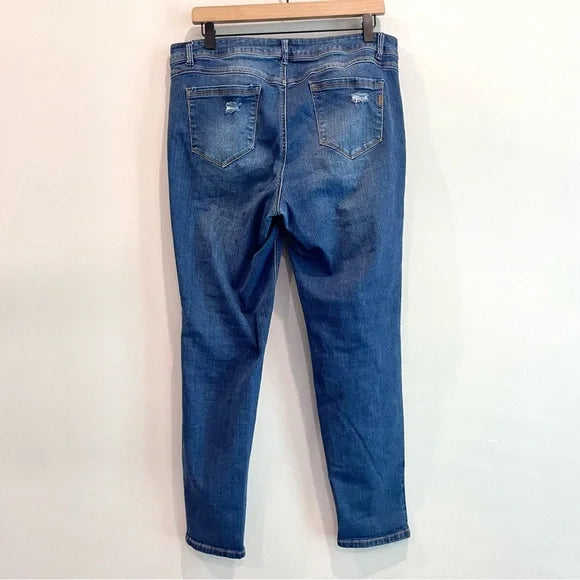 Distressed Slim Straight Jeans