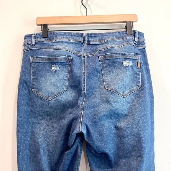 Distressed Slim Straight Jeans