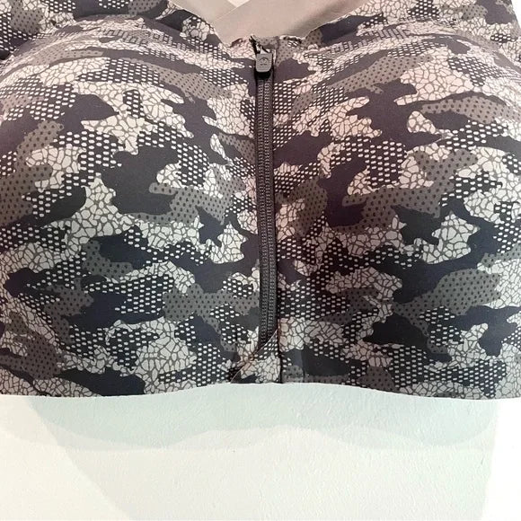 Camo Zip Front Sports Bra