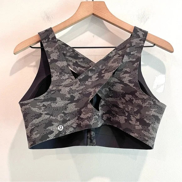 Camo Zip Front Sports Bra