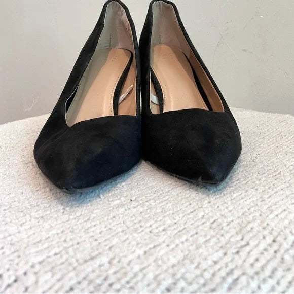 Faux Suede Pointed Toe Heels