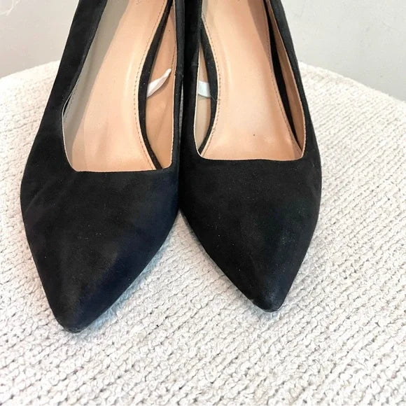 Faux Suede Pointed Toe Heels