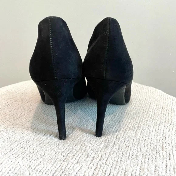 Faux Suede Pointed Toe Heels