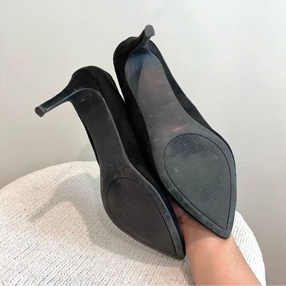 Faux Suede Pointed Toe Heels