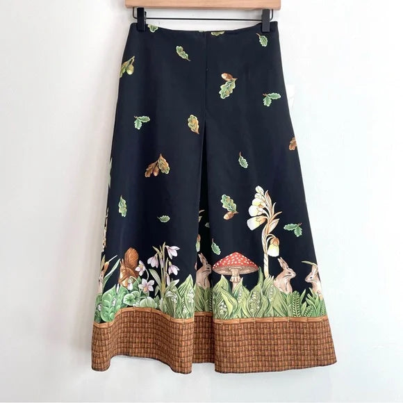 Forest Printed Midi Skirt