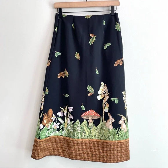 Forest Printed Midi Skirt