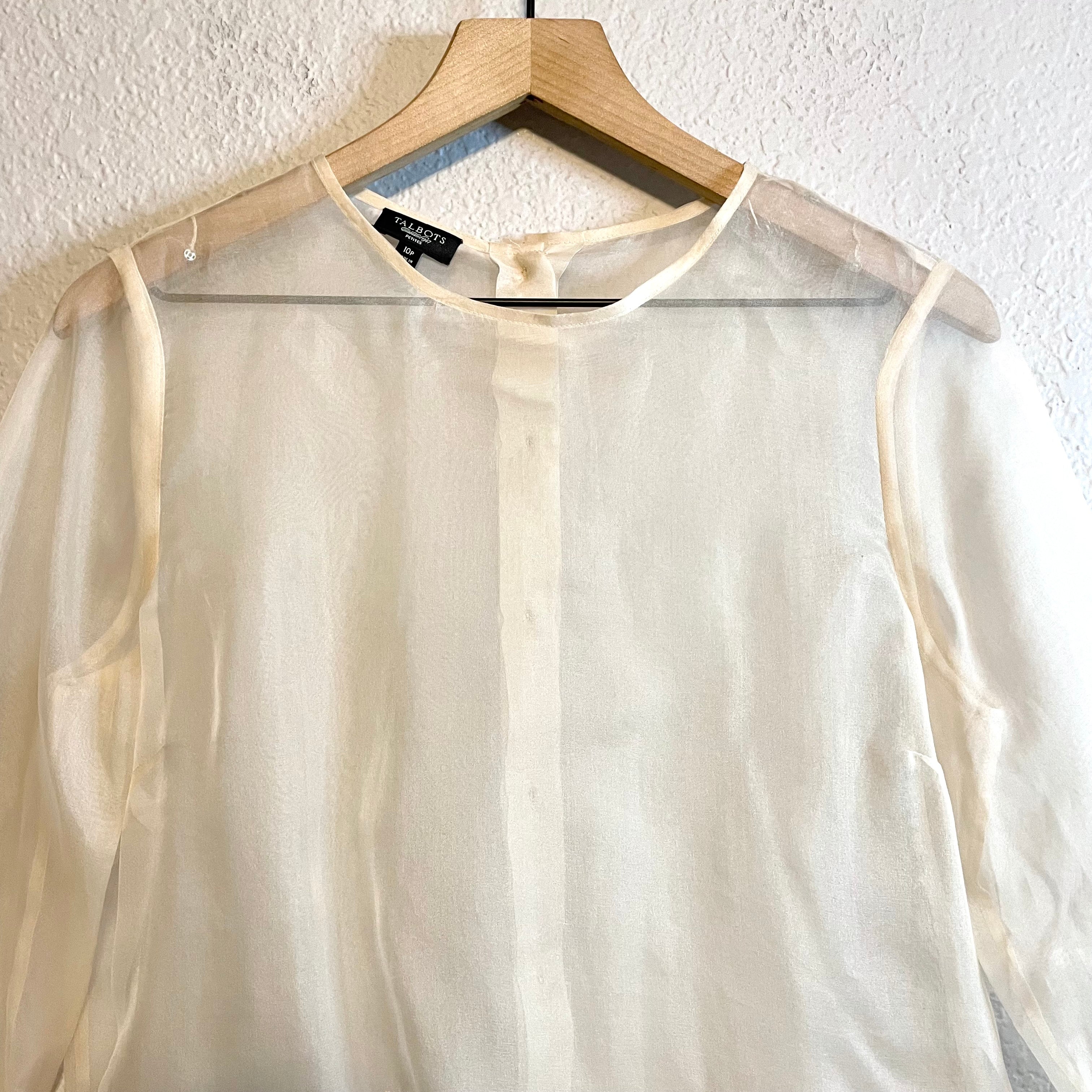 Sheer Button Back Blouse