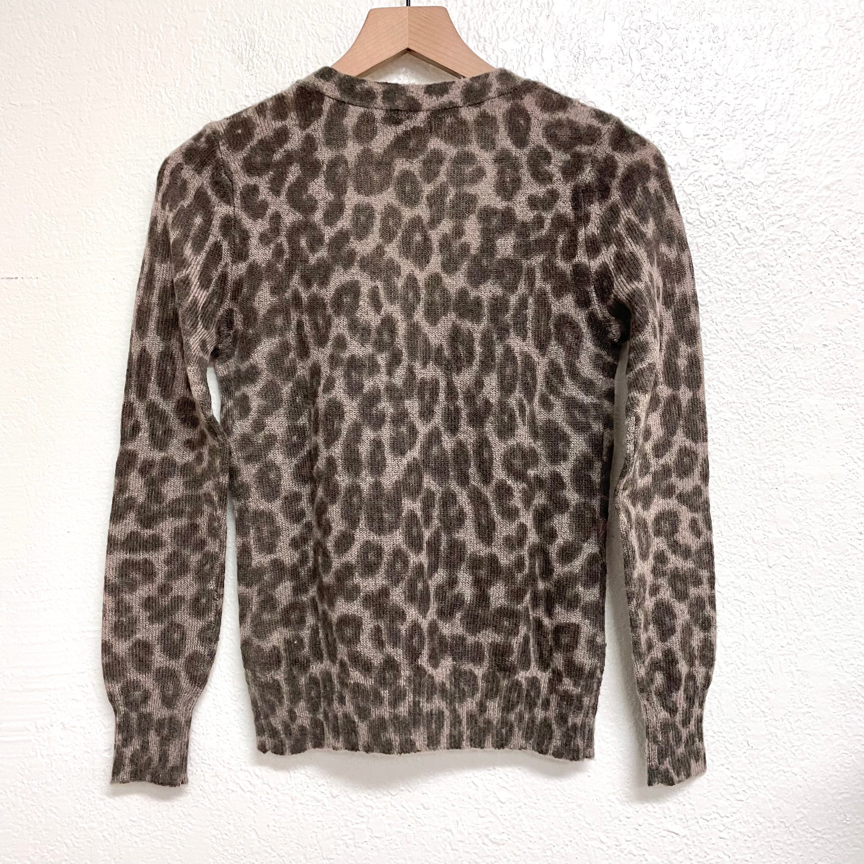 Wool Blend Leopard Cardigan