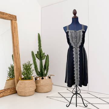 Embroidered Linen Dress