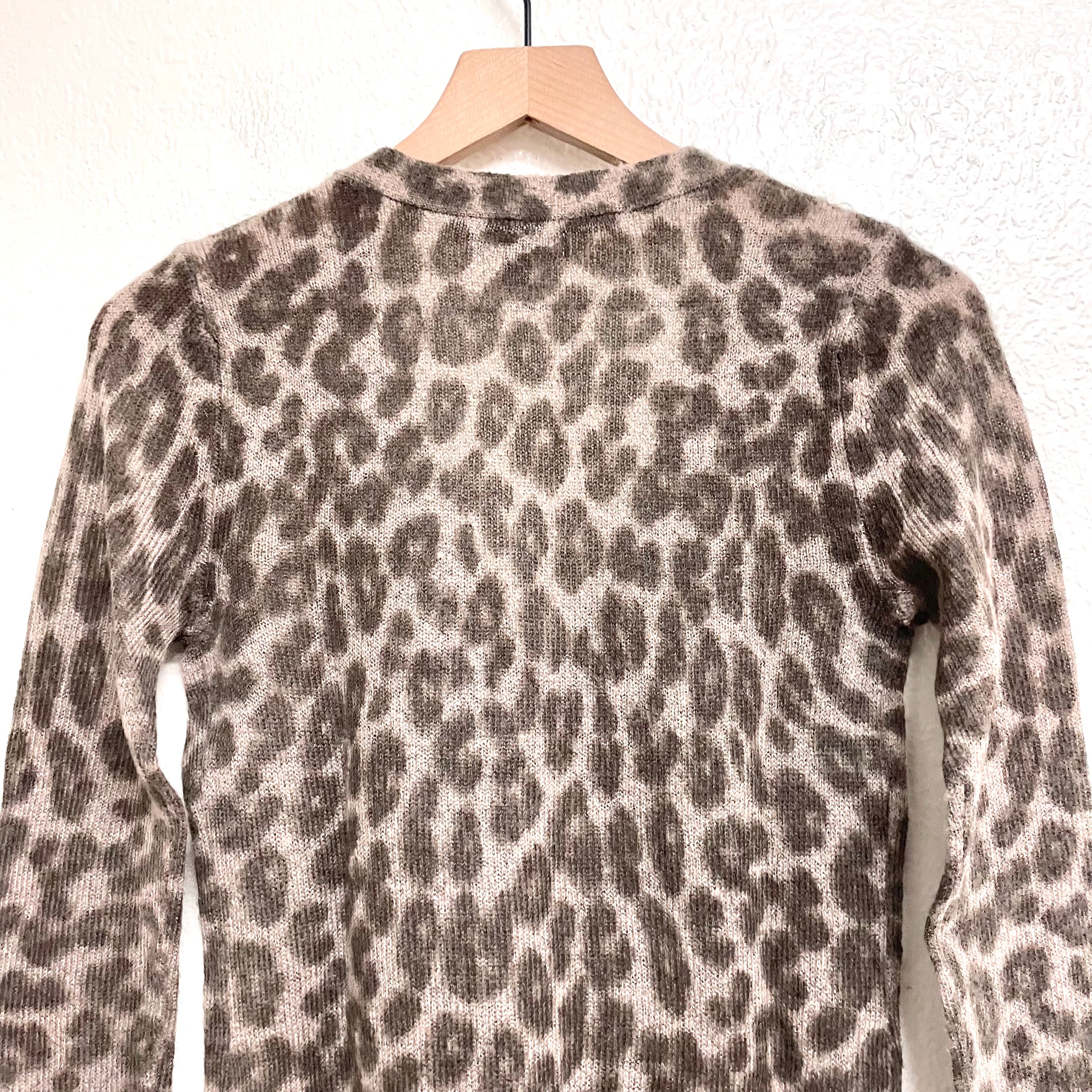 Wool Blend Leopard Cardigan