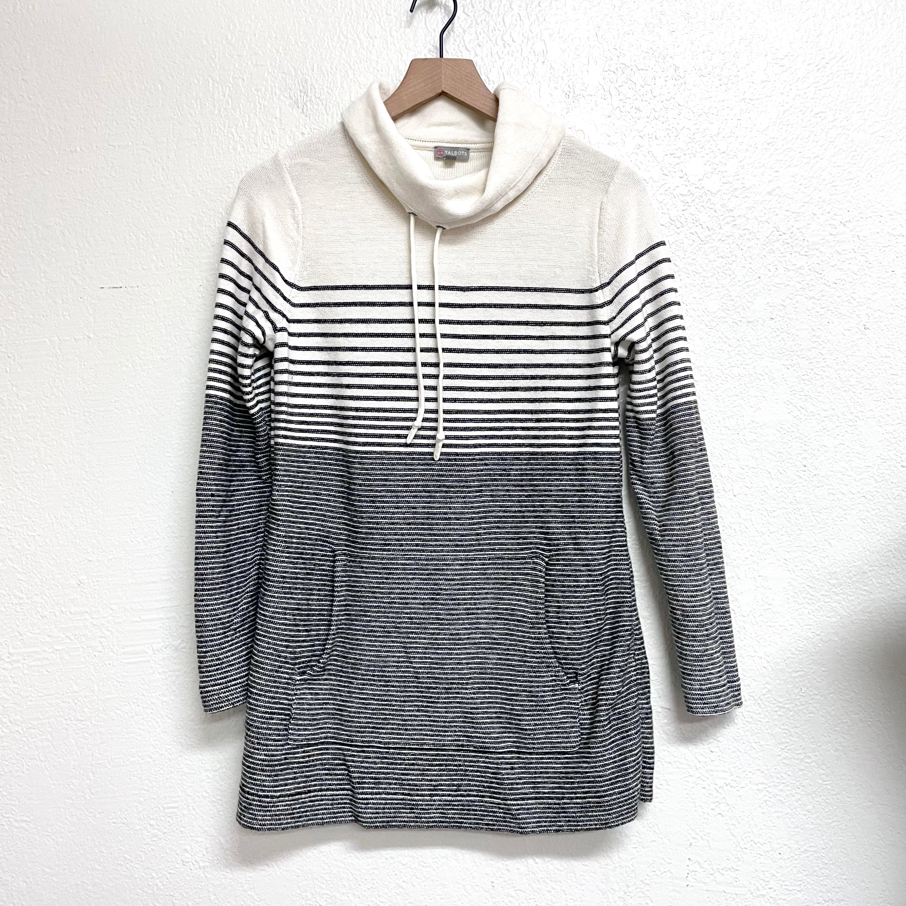 Cowl Neck Striped Sweater