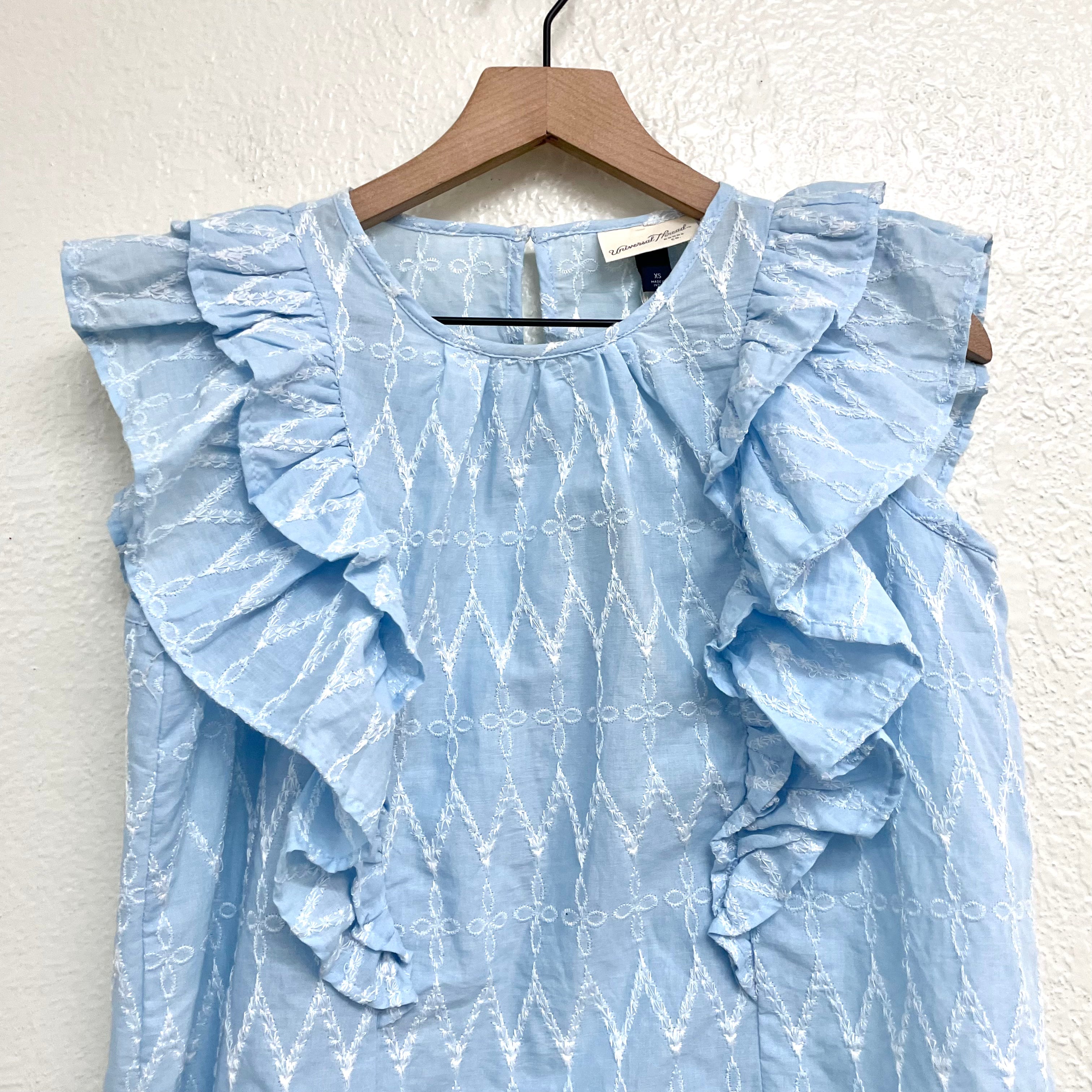 Ruffle Embroidered Top