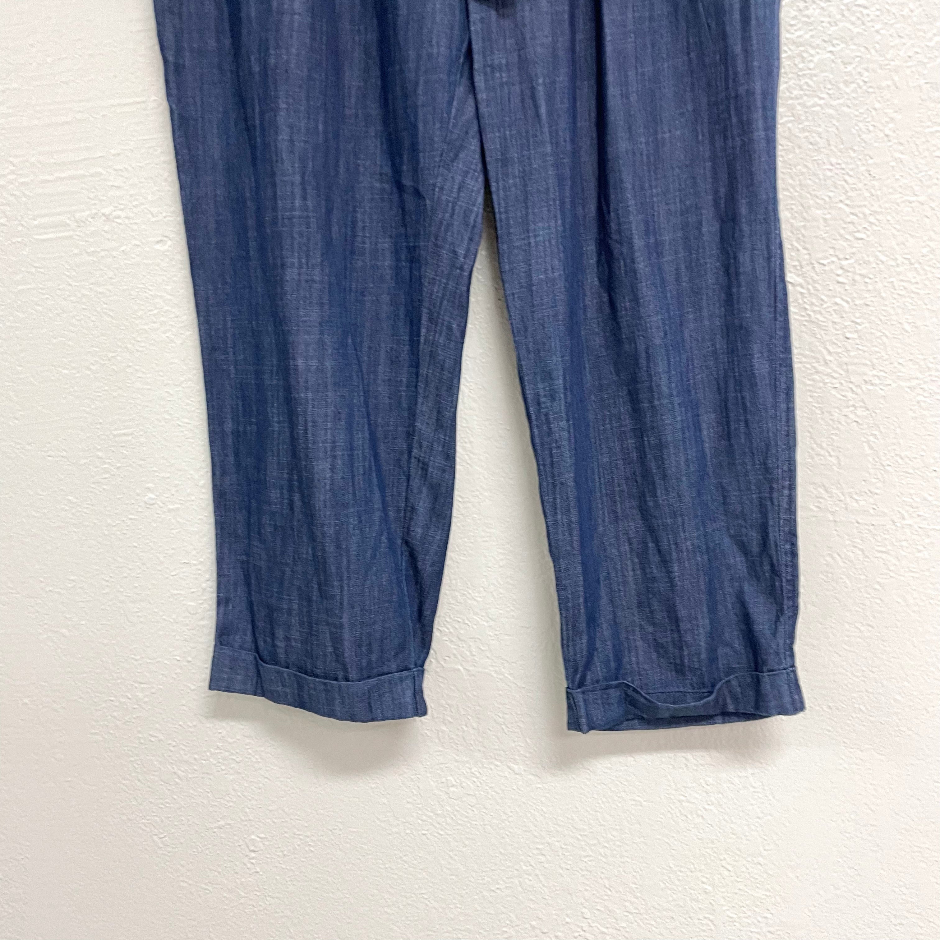 Chambray Belted Pants