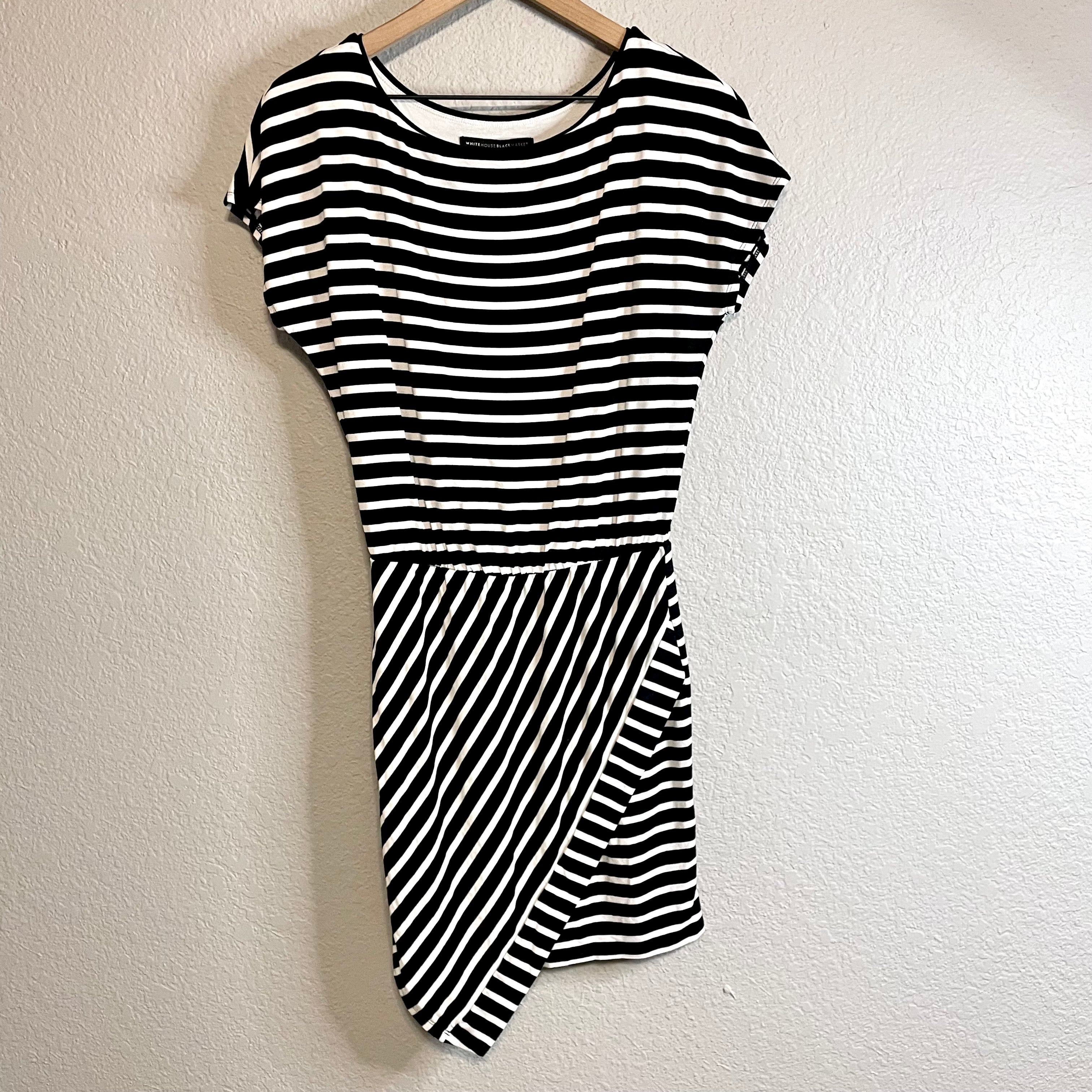 Drop Sleeve Stretch Striped Dress