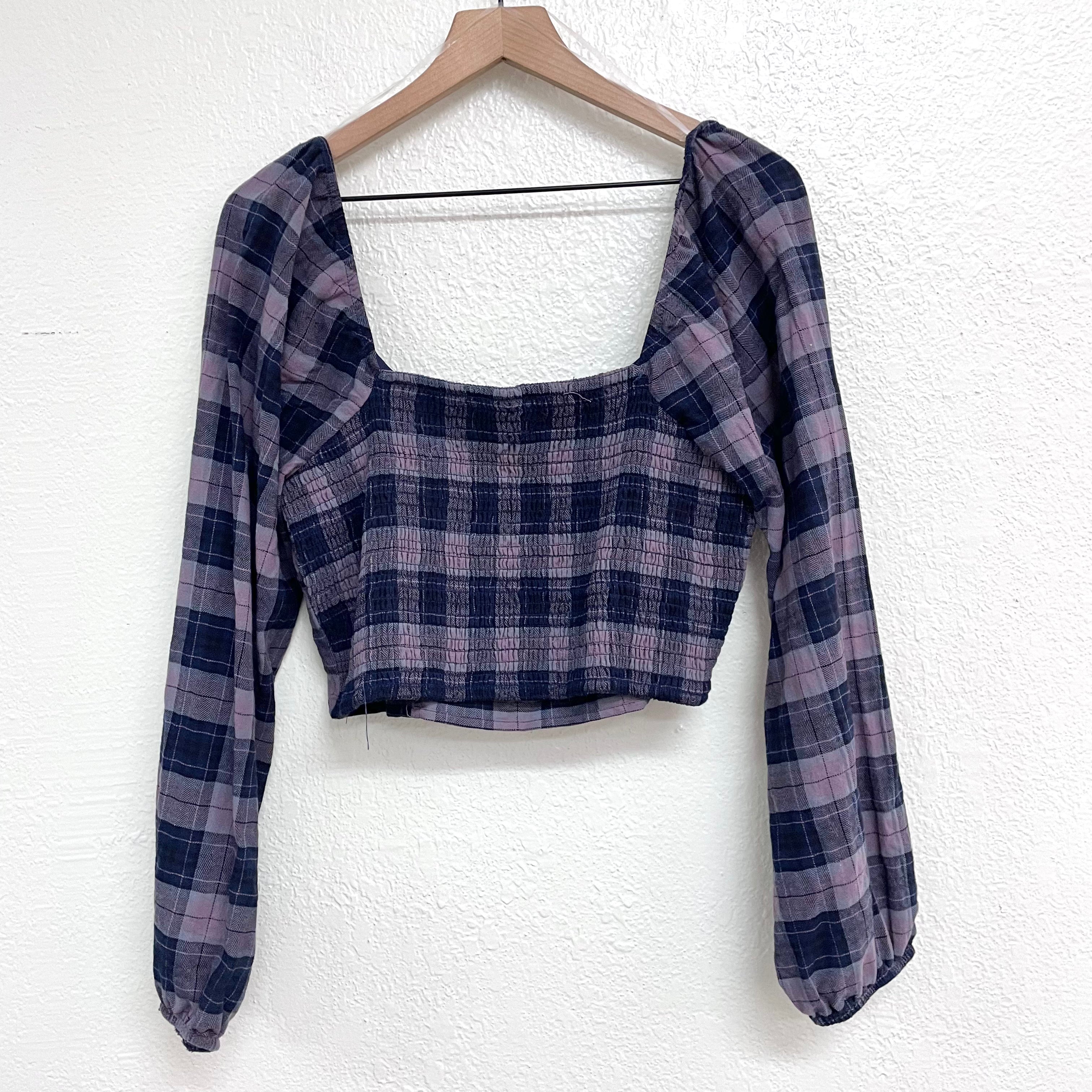 Plaid Off Shoulder Top