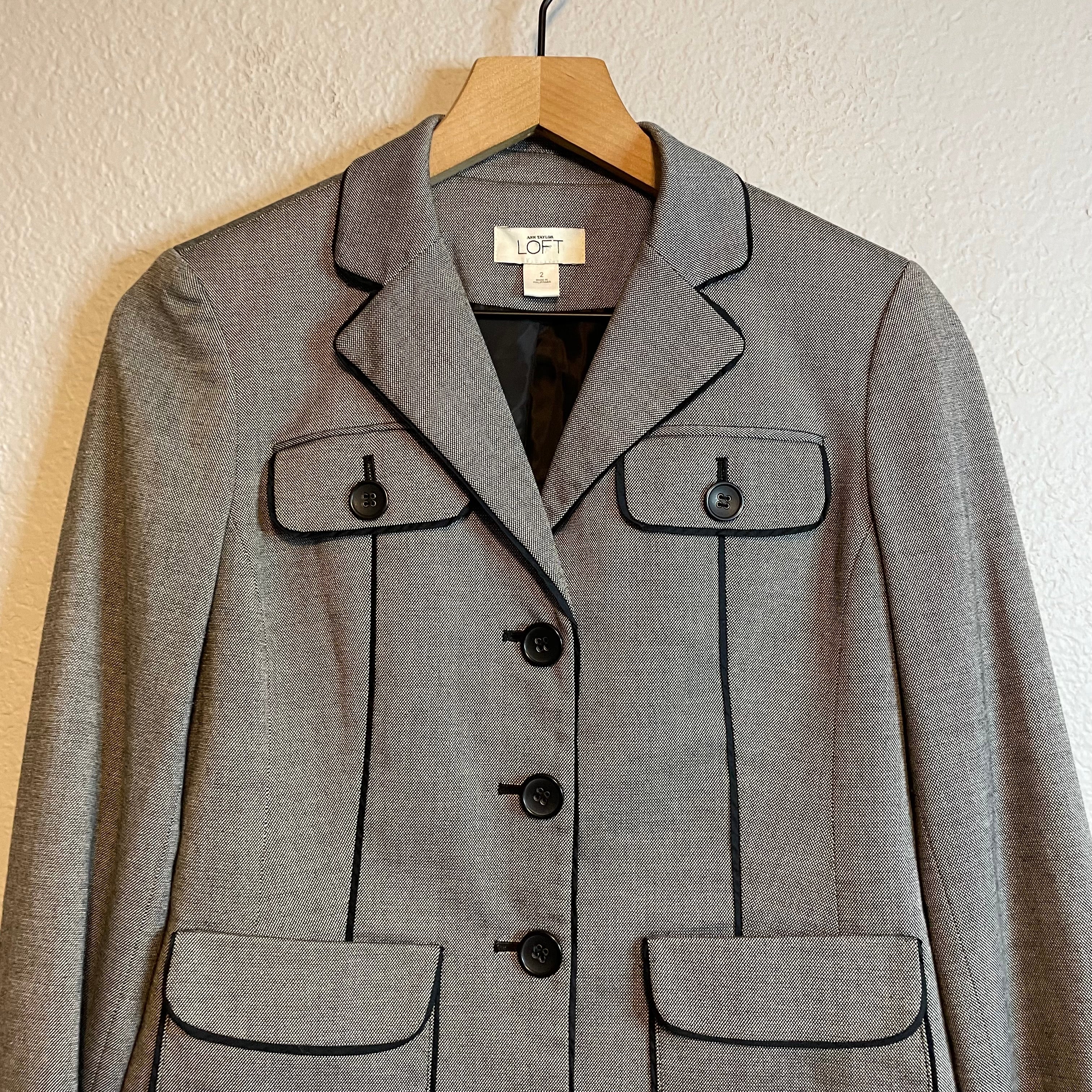 Piped Trim Blazer Jacket