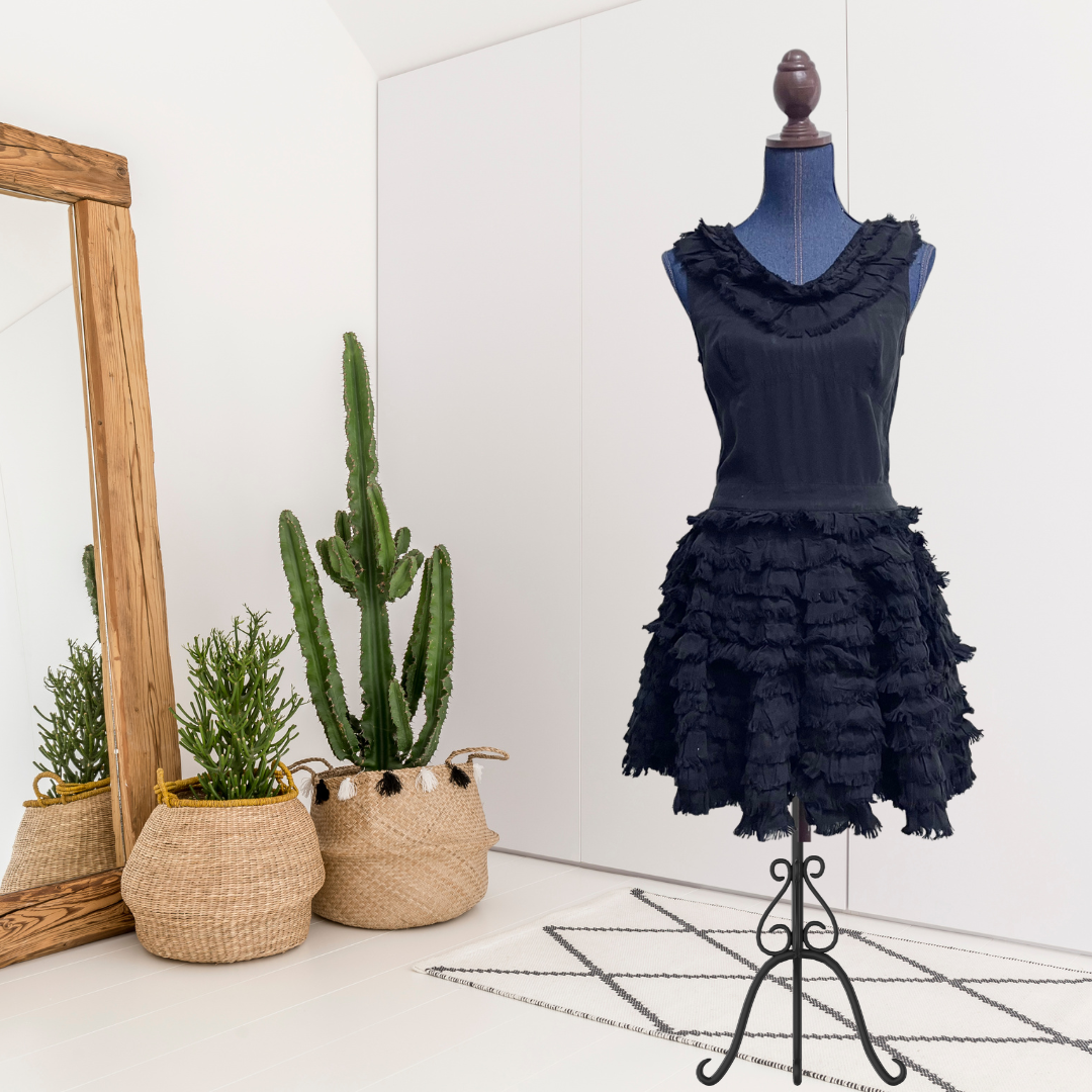 Raw Ruffle Tiered Dress