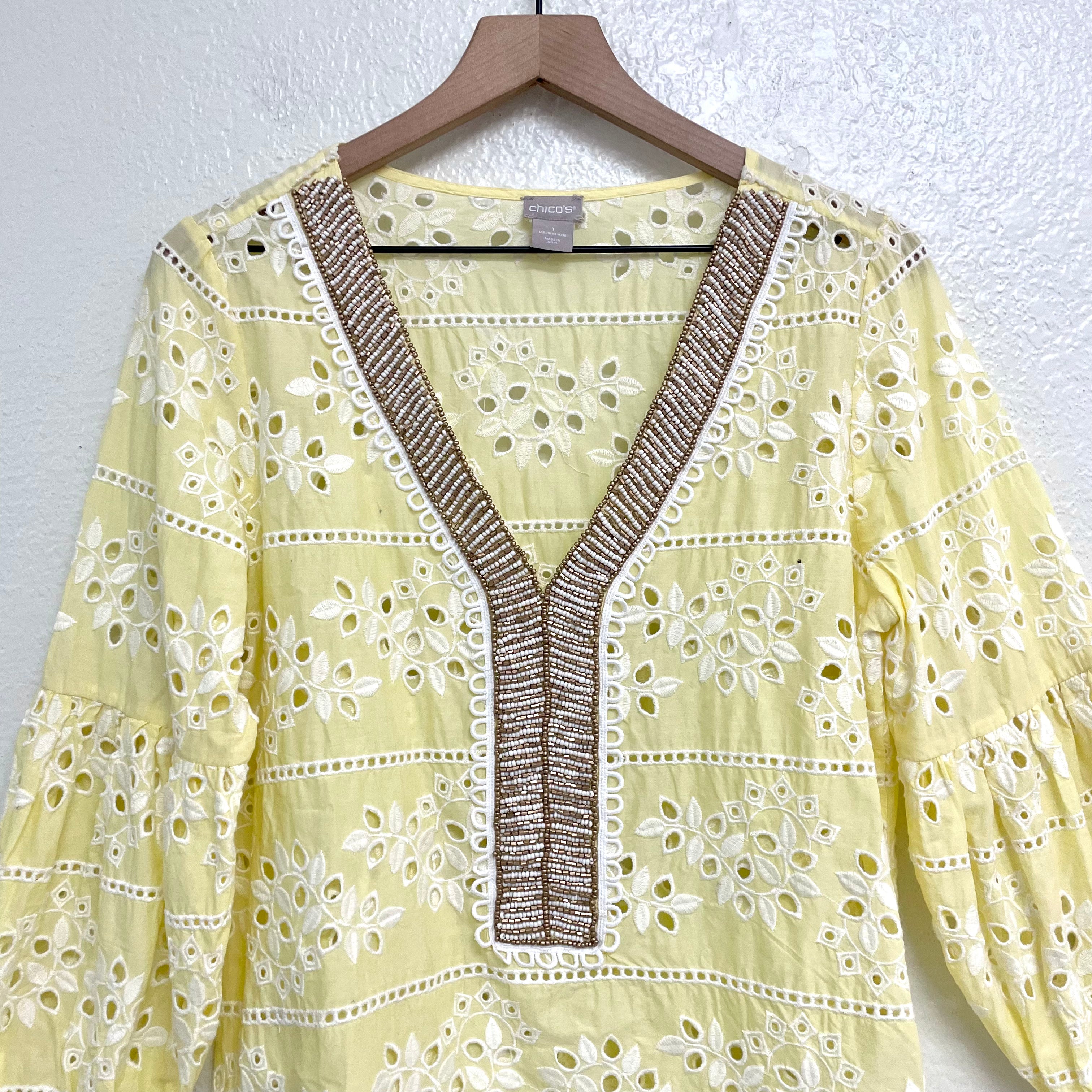 Eyelet Beaded Blouse