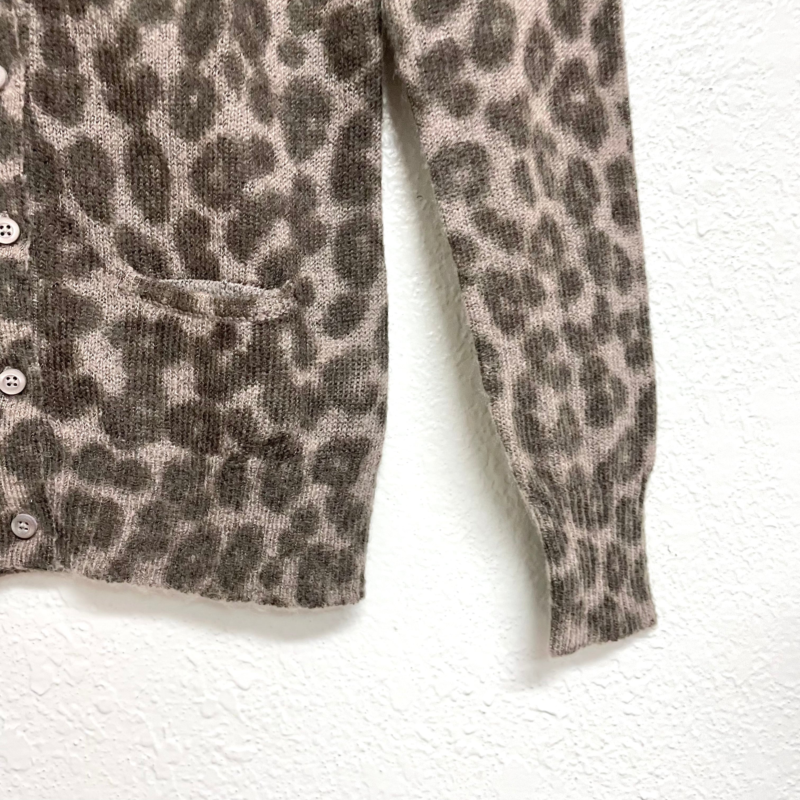 Wool Blend Leopard Cardigan