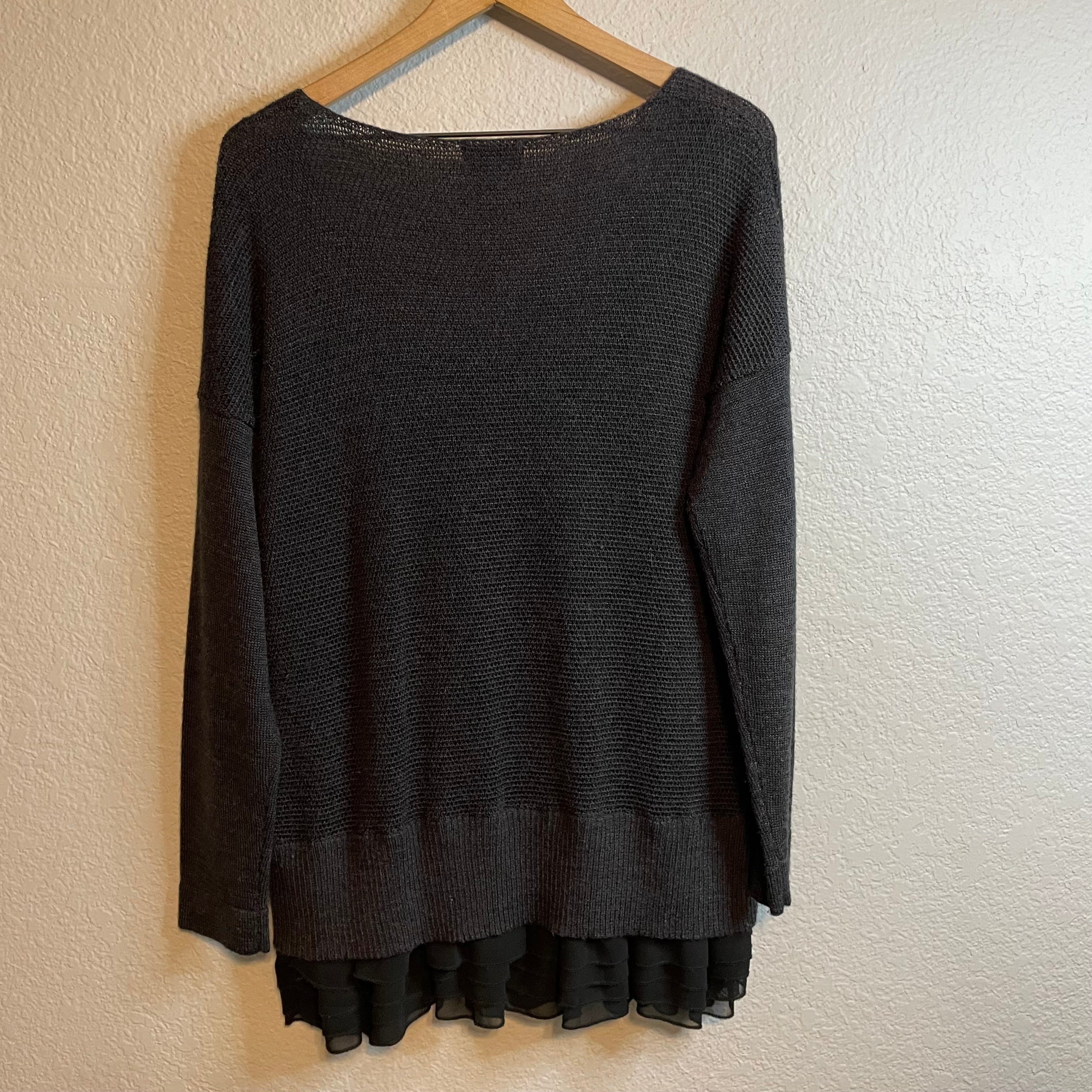 Ruffle Hem Tunic Sweater