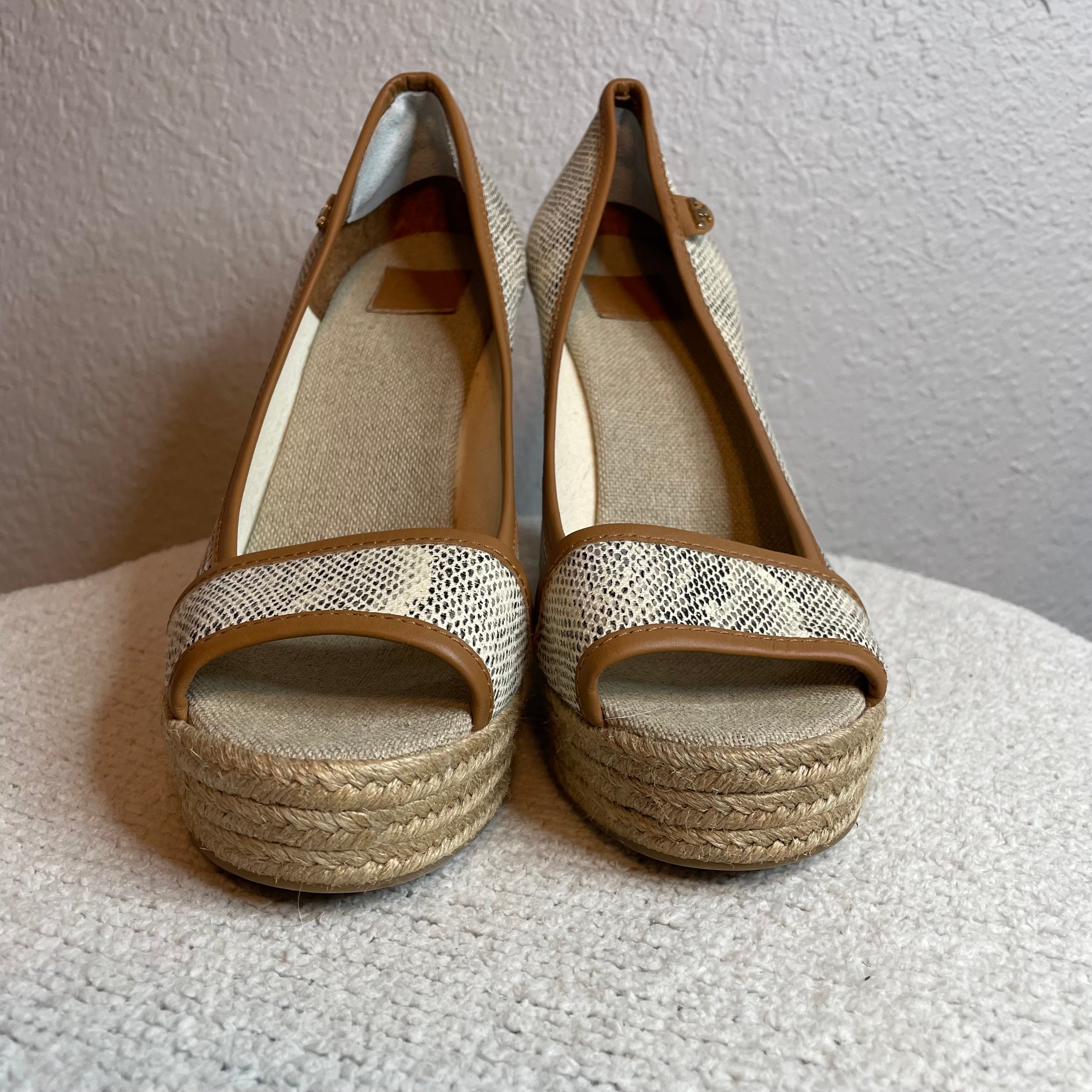 Snakeskin Open Toe Wedge