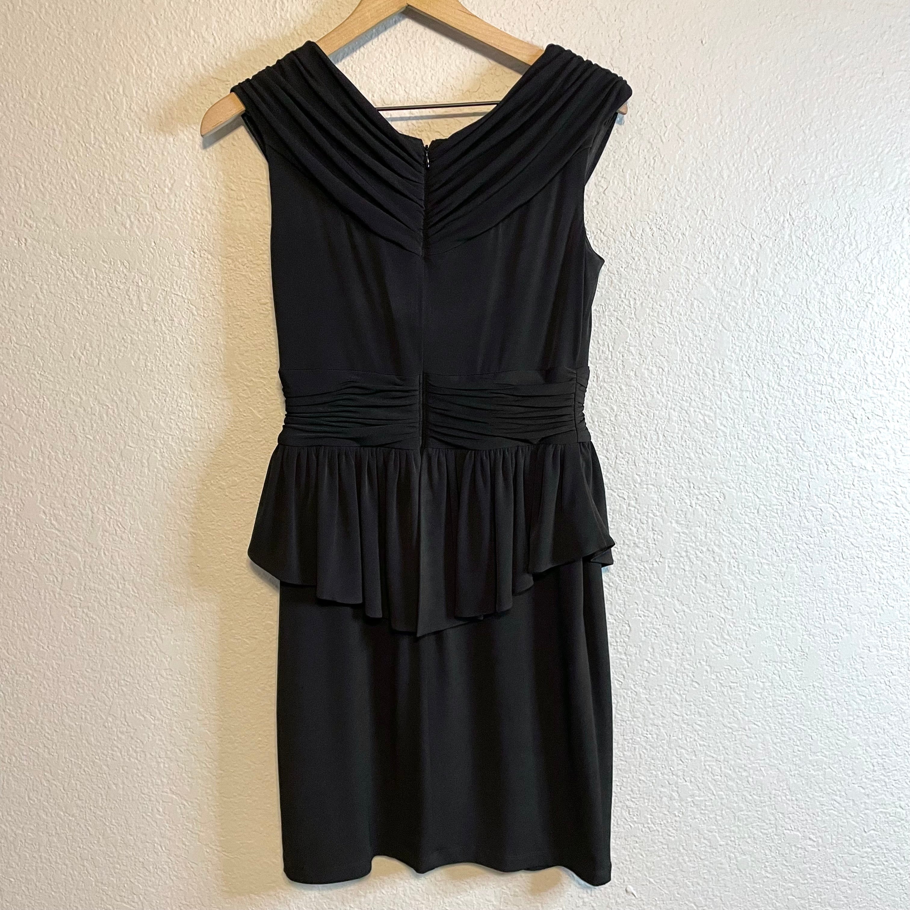 Gathered V-Neck Peplum Dress