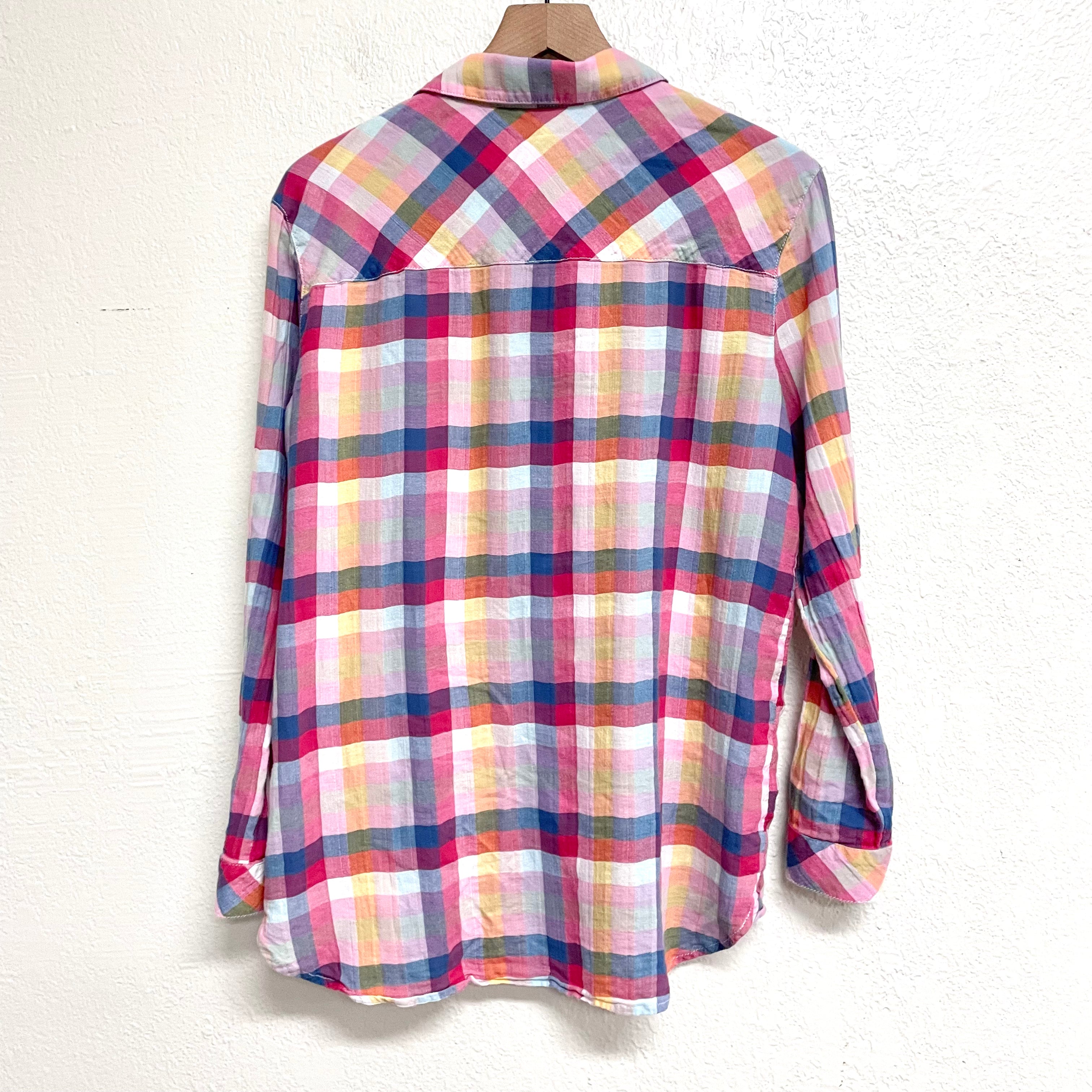 Button Up Plaid Top